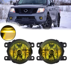 Pair For 2005-2019 Nissan Frontier Front Fog Driving Light w/Bulbs Golden Yellow - Picture 1 of 17