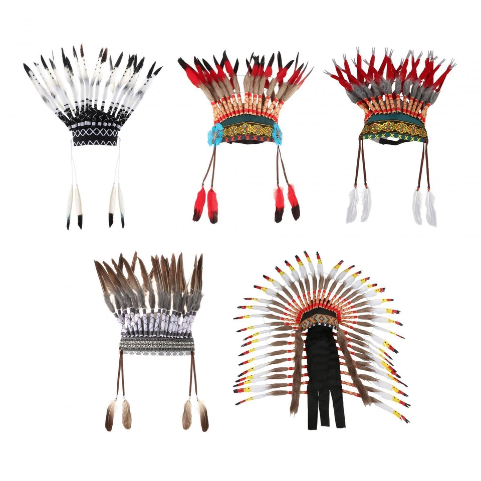 Chief Indian Headress Fancy Dress Native American Inspired Headdress for - Image 1 of 1