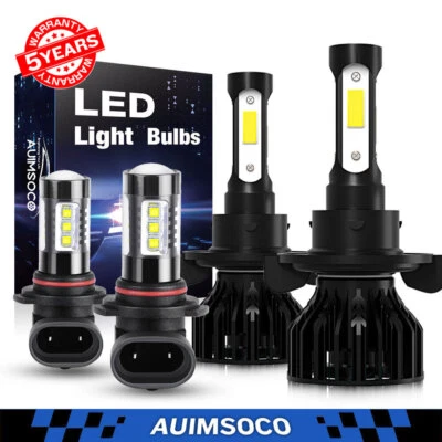 8000 k para Dodge Dakota 2005-2009 -4 piezas faros LED haz alto + bombillas antiniebla Foto 1 de 4