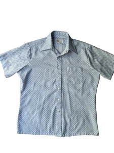 Sears Kings Road Disco Shirt Line Dot Hippie Retro Polyester Size M, Vintage - Picture 1 of 8