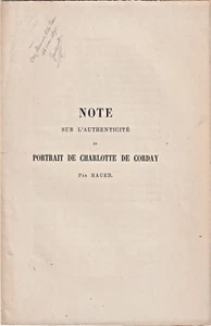 Charles Joseph Vatel HINWEIS zur ECHTHEIT des PORTRÄTS von CHARLOTTE de CORDAY - Bild 1 von 1