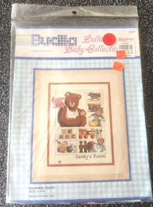 Bucilla Lullaby Baby Collection Pin Wheel Teddy Sampler 40241 Cross Stitch New - Picture 1 of 11