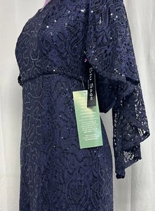 Marina Gown Blue Elegant Lace And Sequined Woman’s Size 4 - Picture 1 of 10