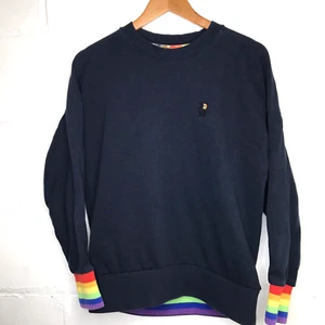 Sudadera Sweaty Betty Talla S Essential Puños Arco Iris Pullover Algodón Azul Marino - Imagen 1 de 12