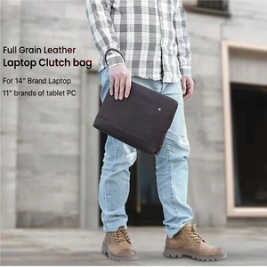 2025 Laptop Bag Leather Case For Macbook Pro 14.2" With Detachable Wrist Strap - Bild 1 von 9