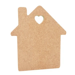 Nuevo hogar independiente forma casa MDF madera artesanal espacios en blanco 18 mm grande con corazón - Imagen 1 de 3
