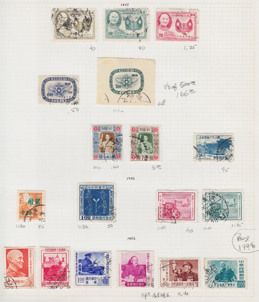 CHINA 1955-1956 - ÁLBUM PÁGINA TAIWÁN COMO NUEVO USADO - HOJA 1/3 DE LAS FUERZAS ARMADAS USADA  Foto 1 de 1