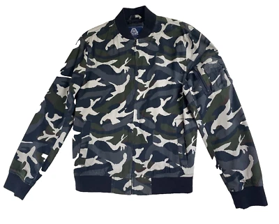 American Rag Jacket Mens Small Camouflage Bomber Full Zip Cotton Black Gray - Image 1 of 4