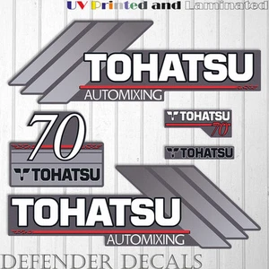 TOHATSU 70 hp Automixing outboard engine decal sticker set kit reproduction 70HP - Picture 1 of 1
