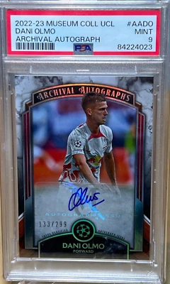 DANI OLMO * PSA 9 * ARCHIVAL AUTO 2022-23 TOPPS MUSEUM COLLECTION #AA-DO SPAIN - Image 1 of 4