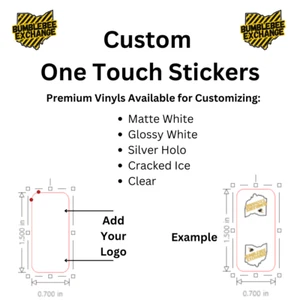 Autocollants personnalisés One Touch - 40 autocollants (,7" x 1,5") vinyle premium - voir détails - Photo 1/36
