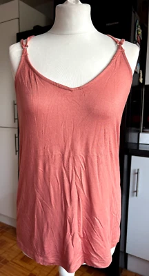 VGC Ladies NEW LOOK Winter ORCHID French SALMON PINK Thin Strappy Back Top 10 - Image 1 of 4