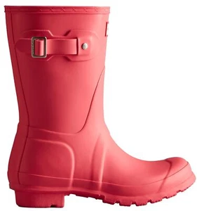 Hunter Orignal Short Rowan Pink Womens Wellington Boots - Picture 1 of 4