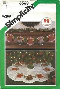 Simplicity 6568 Angel Applique Christmas Tree Skirt & Garland UNCUT Pattern - Picture 1 of 3