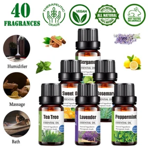 40 Fragrances 10ml Essential Oils 100% Pure Natural Home Fragrances Aromatherapy - Picture 1 of 47