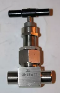 1/4" Socket Weld Severe Service SS Needle Valve Whitey Swagelok SS-3NKSW4T-G - Picture 1 of 3