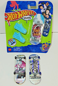 Hot Wheels Tech Deck Fingerboard Skateboard Lot of 3 Tony Hawk Ghost Spider