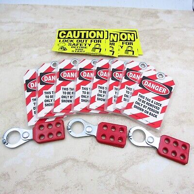 Lot Of 16 Emedco Lockout Tags, Labels And Hasps Panel Lock Circuit Breaker • 24.95$