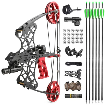 18" 45lbs Mini Compound Bow SET Dual-use Steel Ball Arrows Archery Fishing - Image 1 of 4