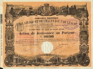FRANCE GAS LIGHTING AND HEATING COMPANY  stock certificate/ bond - Picture 1 of 1