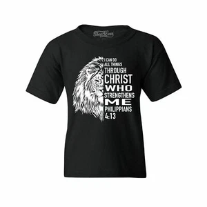 I Can Do All Things Through Christ Youth's T-Shirt Philippians 4:13 Shirts - Picture 1 of 10