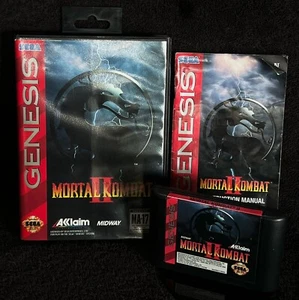 1993 MORTAL KOMBAT II • WORKING w/CASE & MANUAL • VINTAGE SEGA GENESIS GAMES - Picture 1 of 5