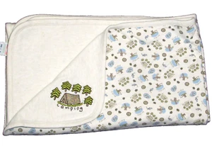 VTG Gymboree 2001 Camping Tent Happy Campers Frog Trees Canoe Baby Blanket - Picture 1 of 4