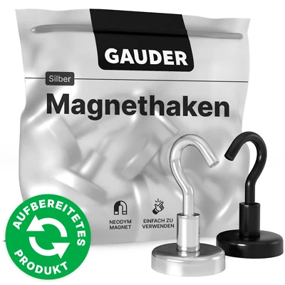 GAUDER 4 Neodym Magnethaken Stark Topfmagnet Gewinde Pinnwand Magnete mit Haken