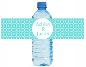 100 Retro Bubbles Wedding Anniversary Engagement Party Water Bottle labels  - Picture 1 of 5
