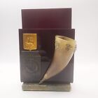 Porte-document vintage rare années 60, corne naturelle, bronze, bakélite, marbre 307 g