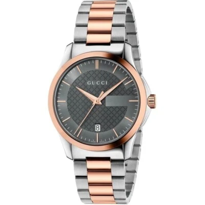 Gucci Men's G-Timeless Gray Dial Two Tone Watch - YA126446 ($1170 MSRP) - Image 1 of 4