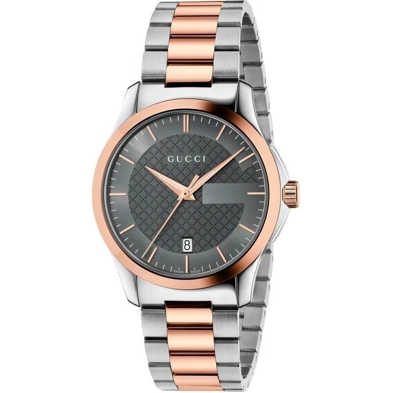 Gucci G-Timeless Men's Gray Dial Two Tone Watch - YA126446 ($1170 MSRP) - Image 1 of 4