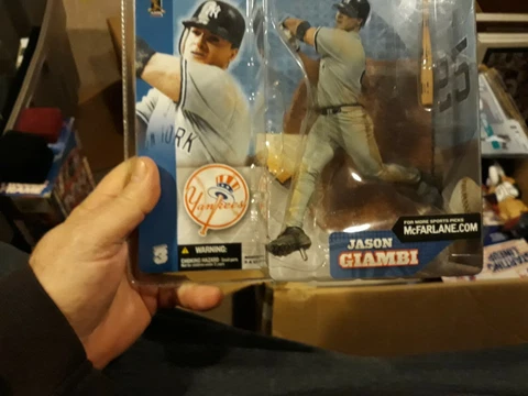 Jason Giambi 2002 McFarlane Baseball Figure Series 3 Yankees Grey Swinging NIB Cover