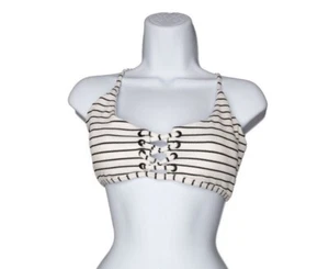 Red Carter Womens Striped Lace-Up Bandeau Bikini Top White Size XS (4) 10225 - Picture 1 of 2