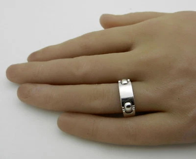 Solid 14k White Gold mens FLEXIBLE Ring Band 5.9 grams size 10.25 - Image 1 of 4