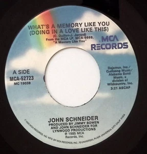 JOHN SCHNEIDER THE ONE WHO GOT AWAY/WHAT'S A MEMORY LIKE YOU... VINYL 45 58-67 - Picture 1 of 3