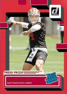 2022 Panini Donruss Rated Rookie Press Proof Red RARE - Brock Purdy Digital Card