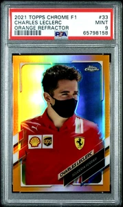 2021 Topps Chrome F1 #33 Charles Leclerc #/25 Orange Refractor PSA 9 Mint POP 7 - Picture 1 of 4