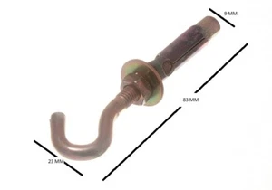 Hülsenanker Hakenschraube M6 Bolzen M8 Schild x 45 mm Länge YZP 8er Pack - Bild 1 von 1