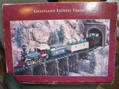 LARGE G SCALE TRAIN SET 2-6-2 LOCOMOTIVE, COAL TENDER, FREIGHT CAR, CABOOSE - Image 1 of 4