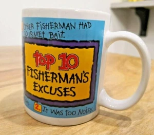 Pescadores Pesca Excusa Taza Café Té Amantes de los Peces Regalo Divertido 10 OZ Blanco - Imagen 1 de 8
