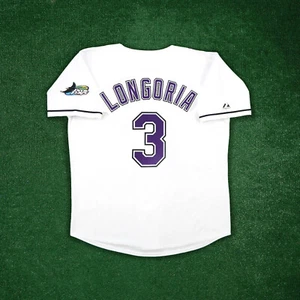 Evan Longoria 1999 Tampa Bay Devil Rays Men's Home White Throwback Jersey - Picture 1 of 9