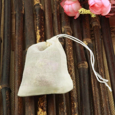 50 PCS 2"x3" Mini Cotton Muslin Drawstring Reusable Bags Bath Soap Herbs Tea - Image 1 of 4