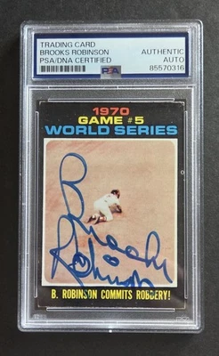 Brooks Robinson signed Orioles 1971 Game 5 World Series card Psa authenticated  - Image 1 of 2