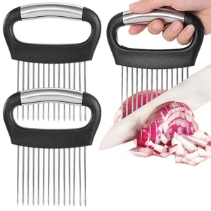 Großer Zwiebelhalter zum Schneiden, 2 Stück großer Zwiebelschneider Gemüsehacker, St... - Bild 1 von 6