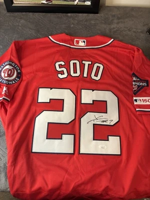 Juan Soto Washington Nationals Autographed Jersey JSA certified - Image 1 of 3