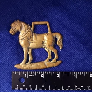 Vintage Brass Horse Decorative Draft Horse Wall Hanging - Picture 1 of 2