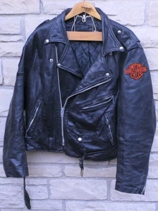 VINTAGE VANSON USA BOSTON BLACK LEATHER MOTORCYCLE JACKET USA SIZE 46 REGULAR - Foto 1 di 10