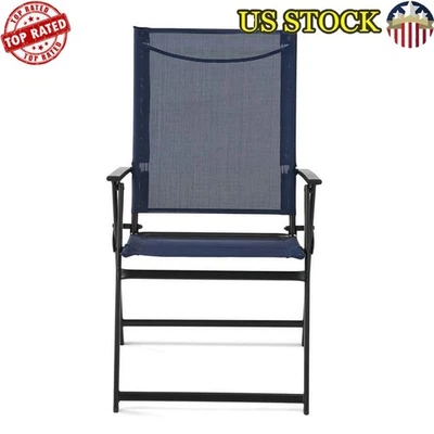 Juego de sillones plegables para exteriores portátiles de acero para patio playa camping nuevo Foto 1 de 4