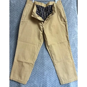 L.L. Bean Mens Flannel Lined Chinos Tan Size 42x30 Outdoor Chore Workwear Warm - Picture 1 of 6